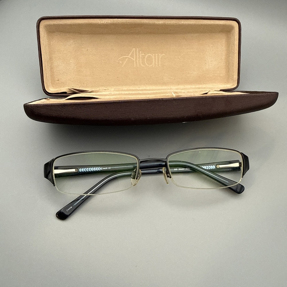 Altair Genesis Eyeglass Frames ALTAIR Midnight SemiRimless Model 2042 & Case HOT